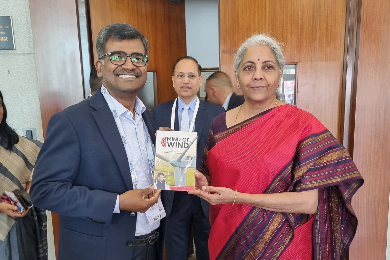 Presented the Mind of Wind book to Finance Minister during Vibrant Gujarat visit.